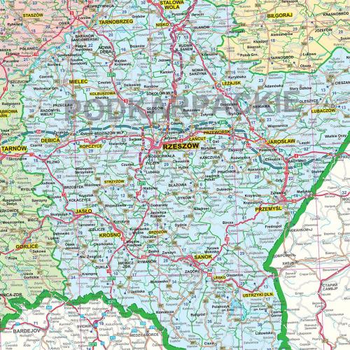 Polska mapa na ścianę adminstracyjno- drogowa 120x100 cm, 1:700 000
